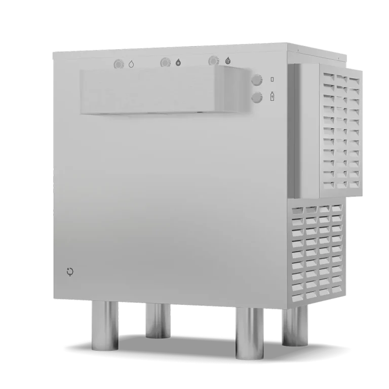 Schwarzer Wasserspender mit zwei Ausläufen und Metallakzenten.